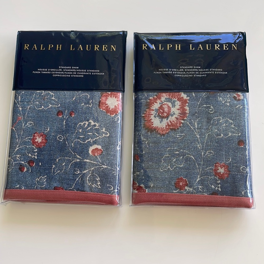 Ralph Lauren Standard Pillow Sham Indigo Traveler Set of 2. $290